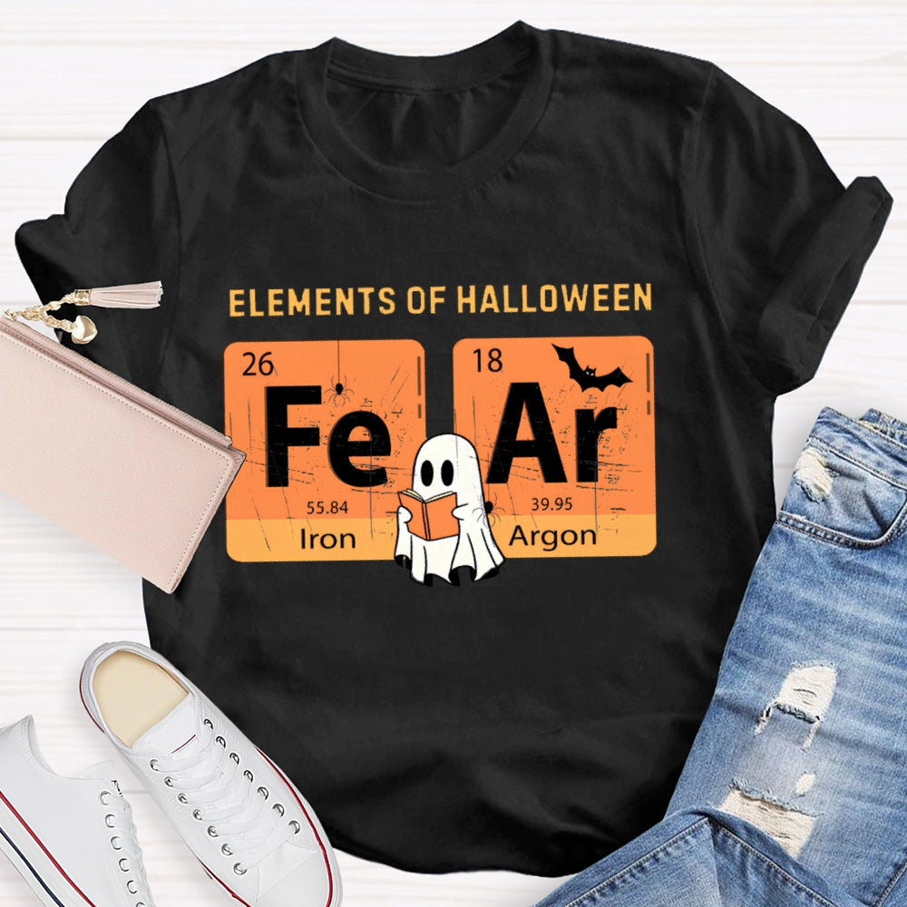 Elements Of Halloween Fear Lron Argon Funny Science And Halloween T-shirt