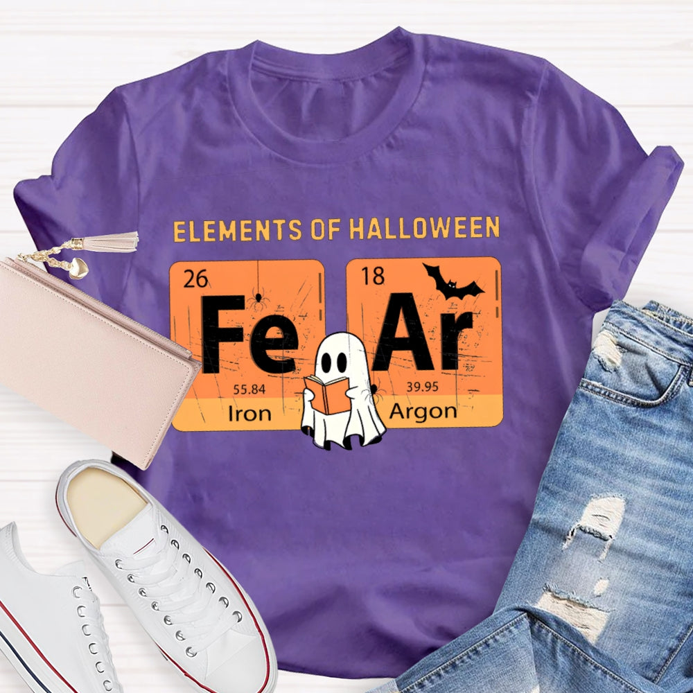 Elements Of Halloween Fear Lron Argon Funny Science And Halloween T-shirt