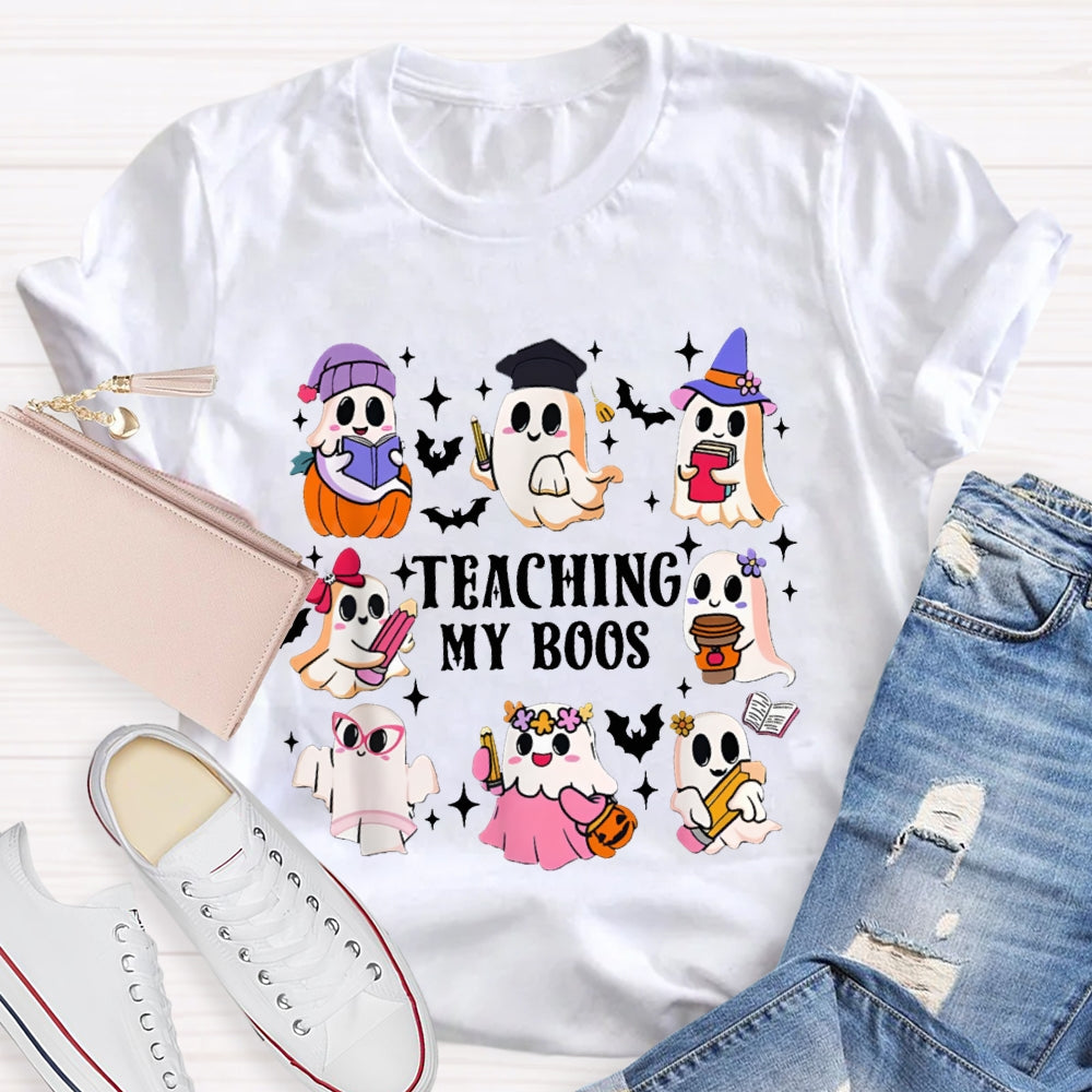 Teaching My Boos Nine Cute Little Ghosts Funny Halloween T-shirt