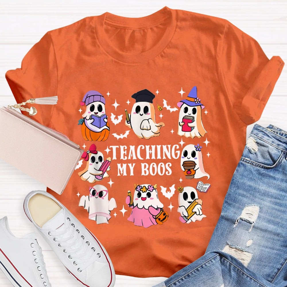 Teaching My Boos Nine Cute Little Ghosts Funny Halloween T-shirt