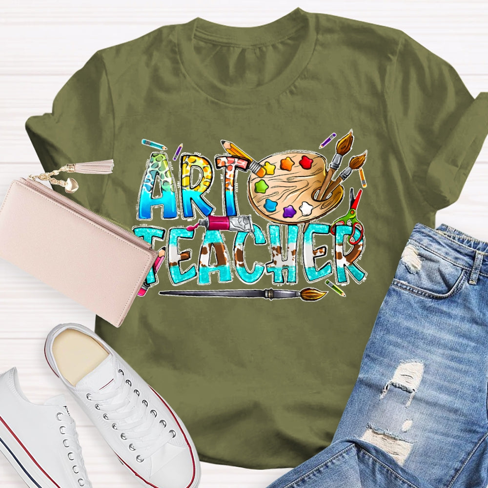 Art Teacher Funny Letters T-shirt