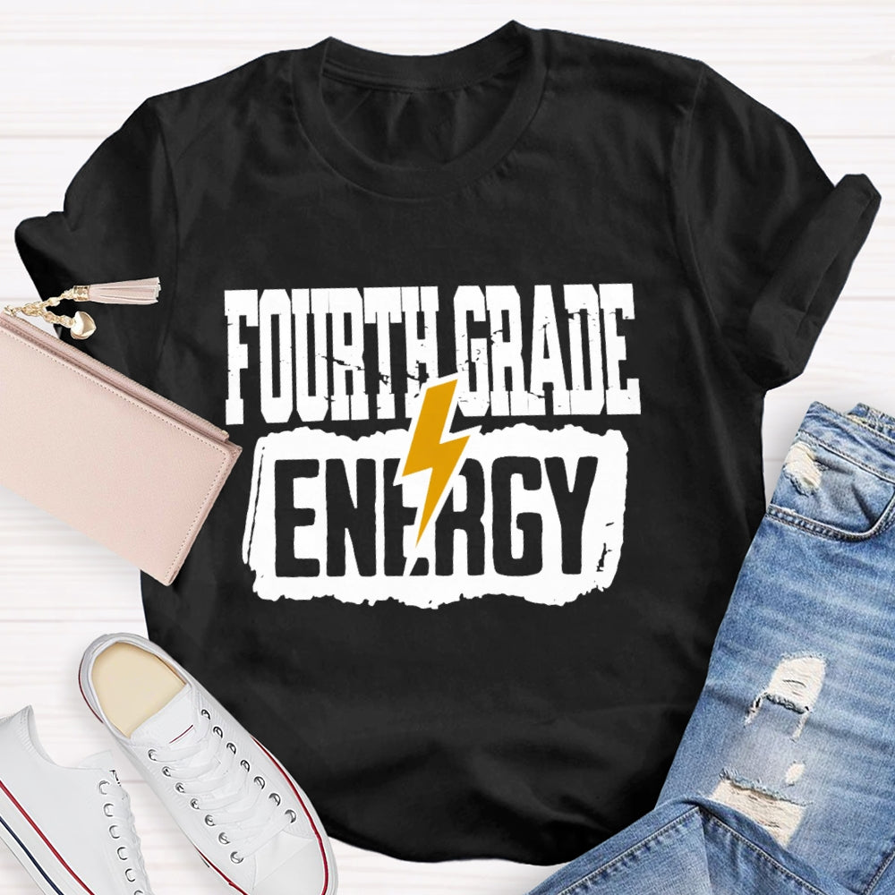 Personalized Grade Fourth Grade Energy T-shirt