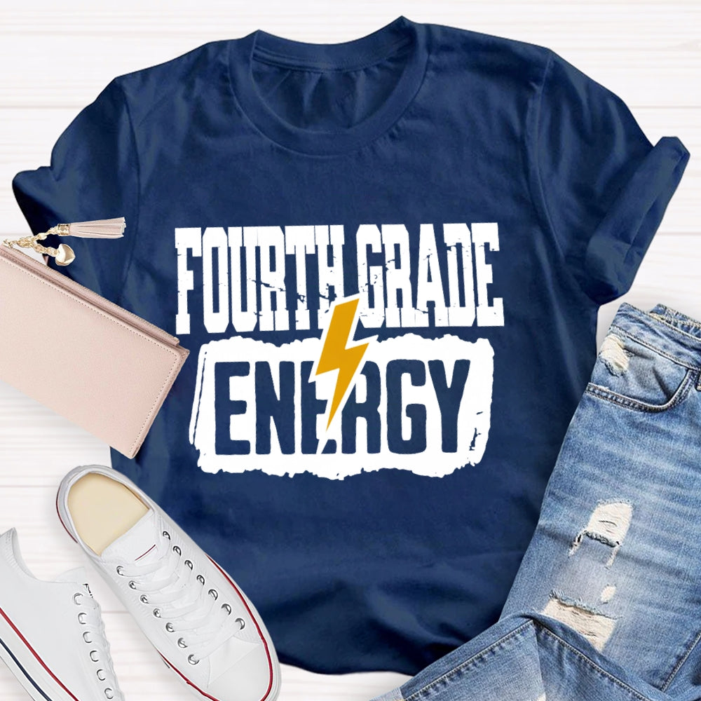 Personalized Grade Fourth Grade Energy T-shirt