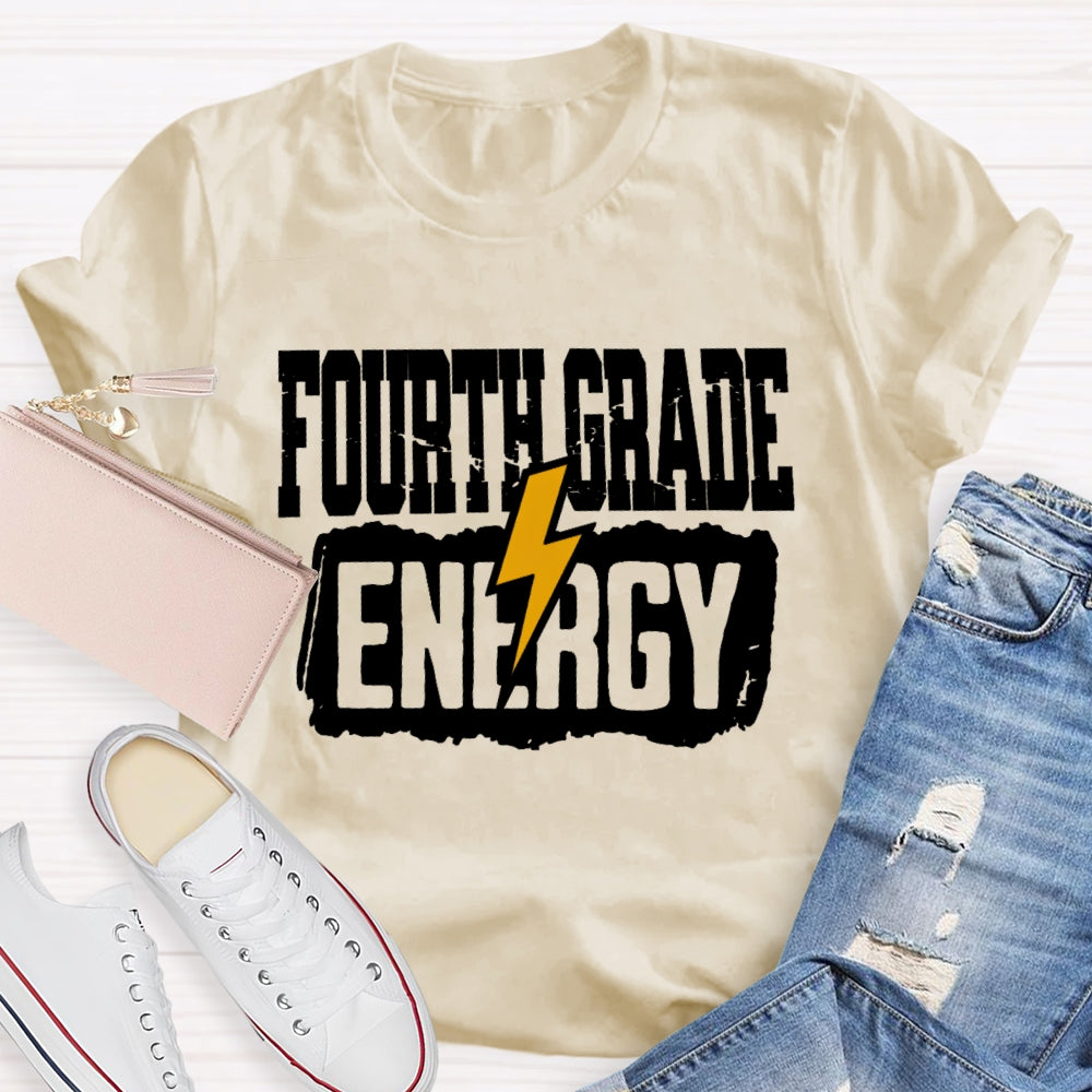 Personalized Grade Fourth Grade Energy T-shirt