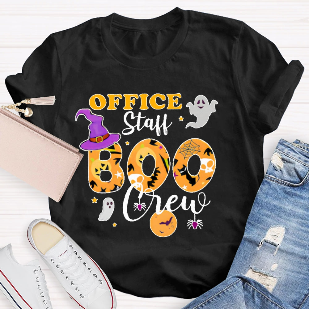 Office Staff Boo Crew Ghost Halloween T-shirt