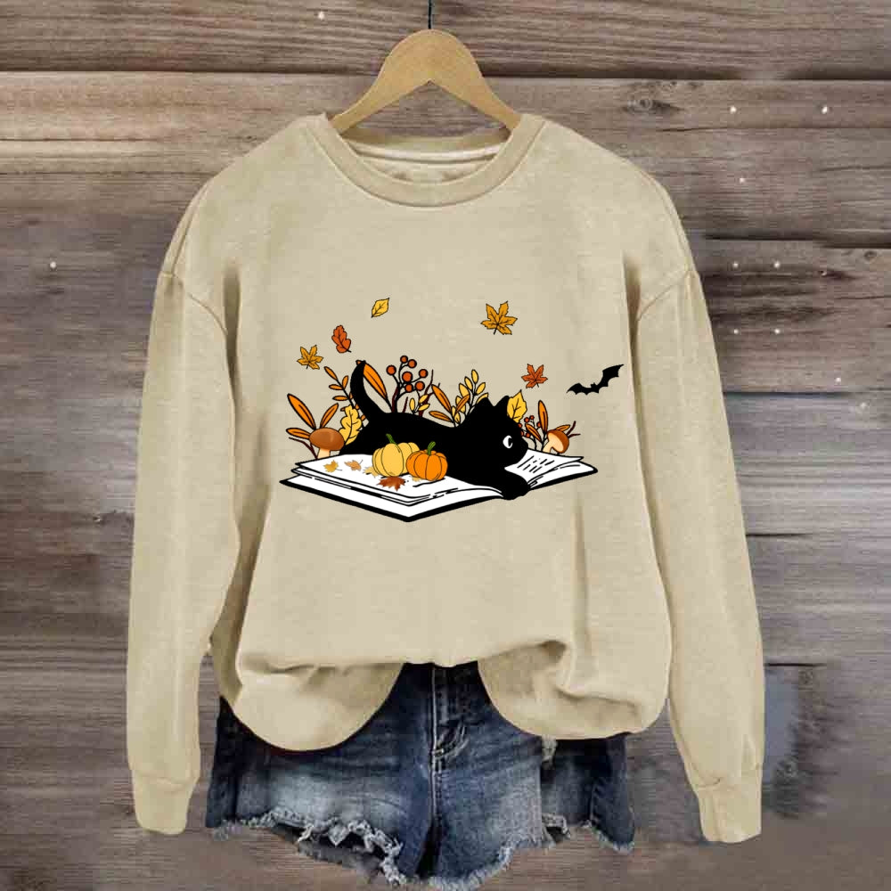Cat Books Fall sweatshirt