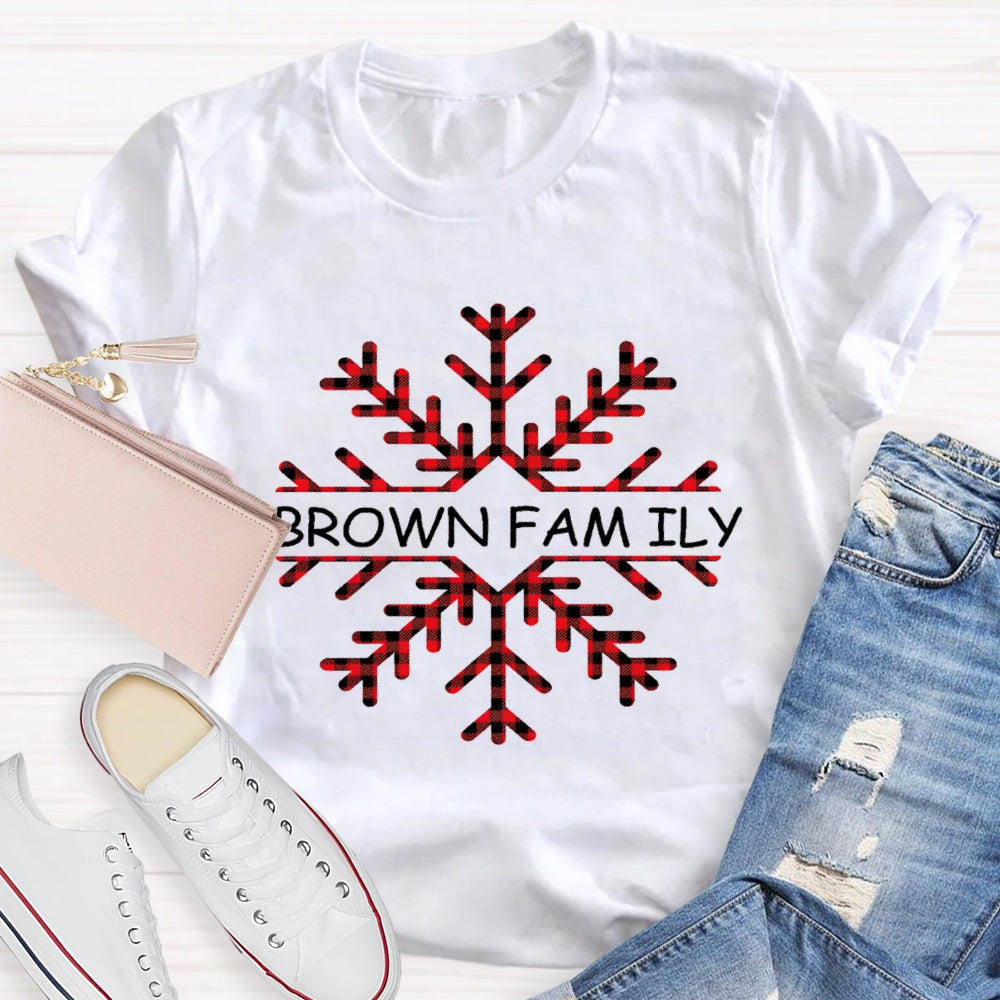 Personalized Name Christmas Snowflakes Name Instead Of Brown Family T-Shirt