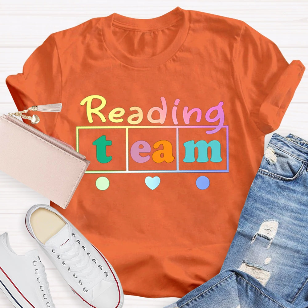 Reading Team Fall In Love With Reading Colorful Fonts T-shirt