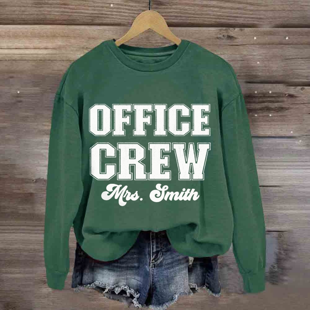 Personalized Name Front Office Crew sweatshirt