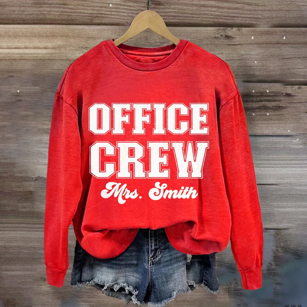 Personalized Name Front Office Crew sweatshirt