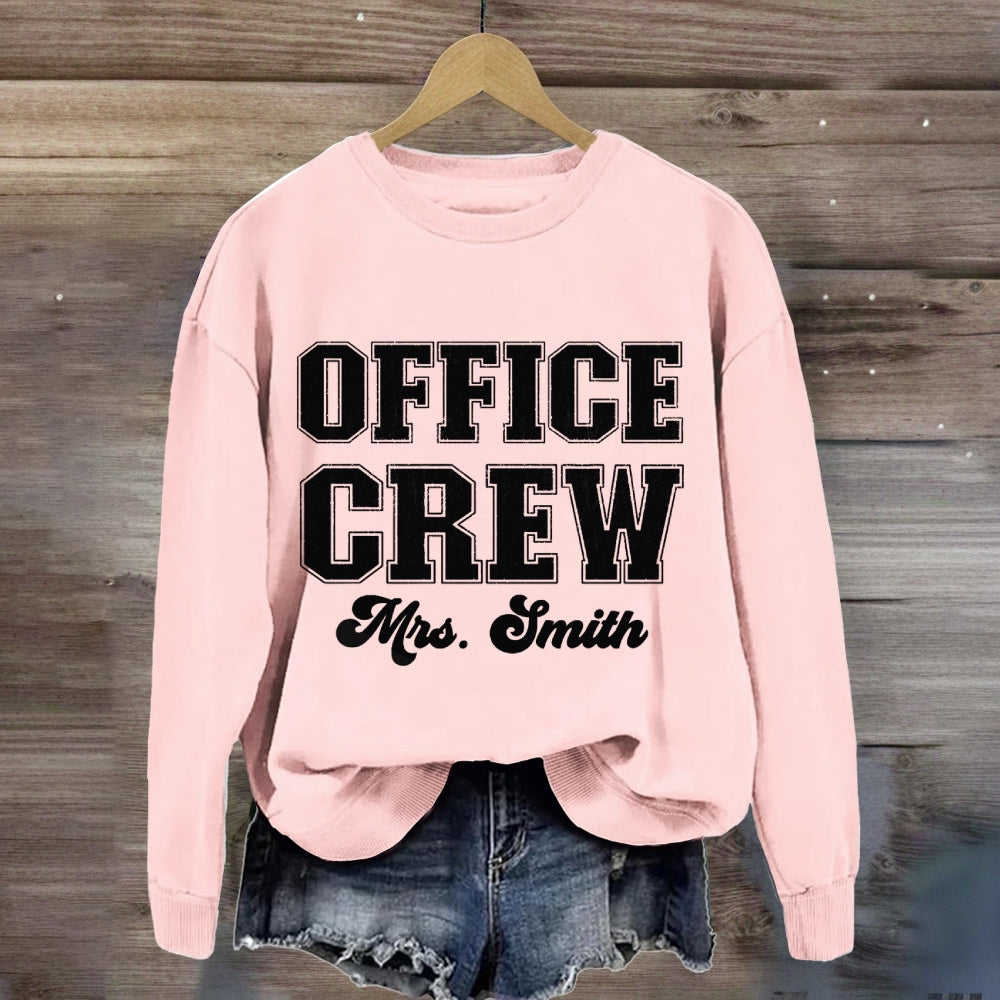 Personalized Name Front Office Crew sweatshirt