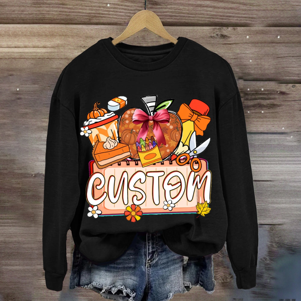 Personalized Custom Apples And Crayons sweatshirt