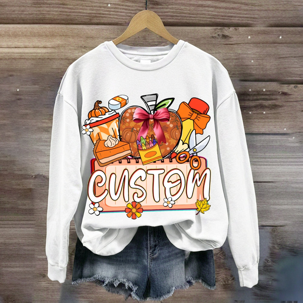 Personalized Custom Apples And Crayons sweatshirt