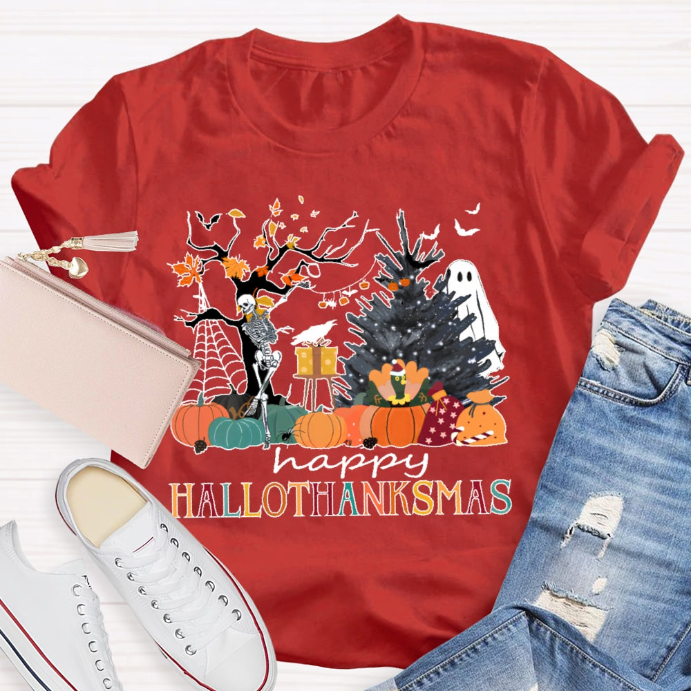 Happy Hallothanksmas  Ghost T-shirt
