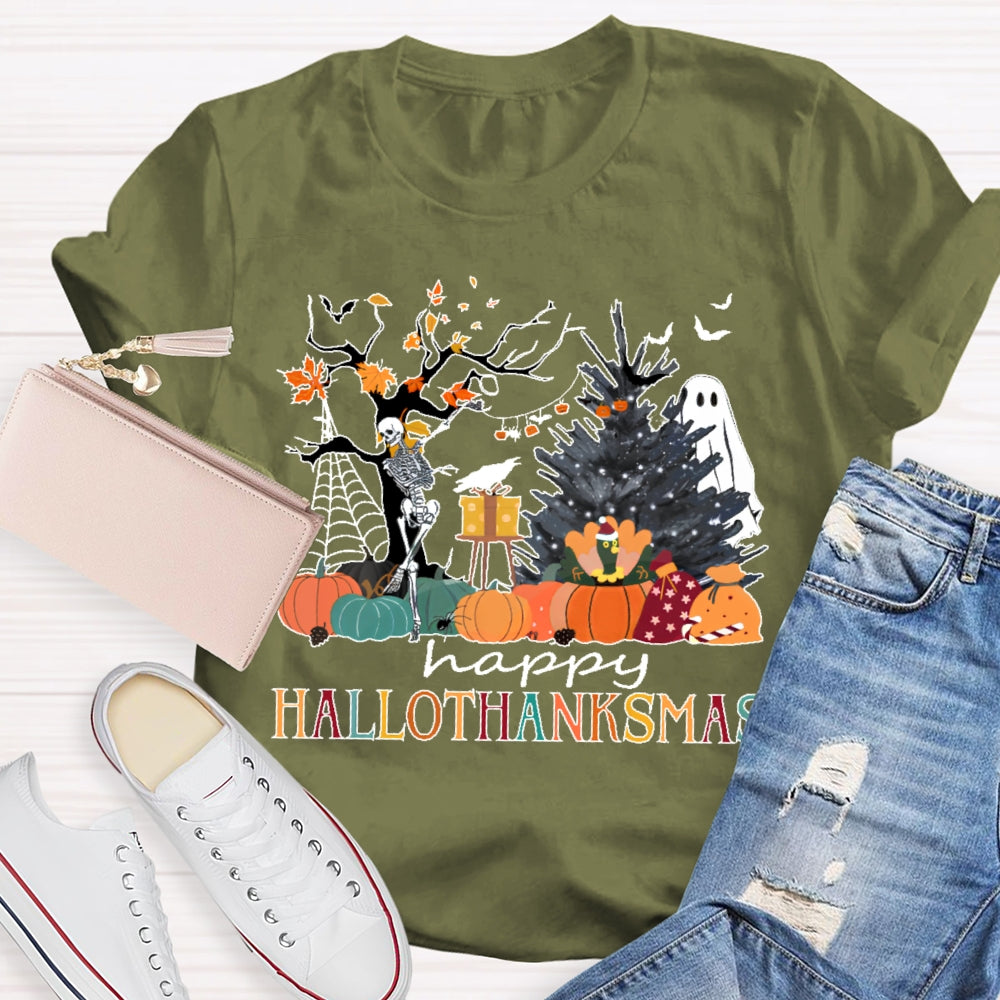 Happy Hallothanksmas  Ghost T-shirt