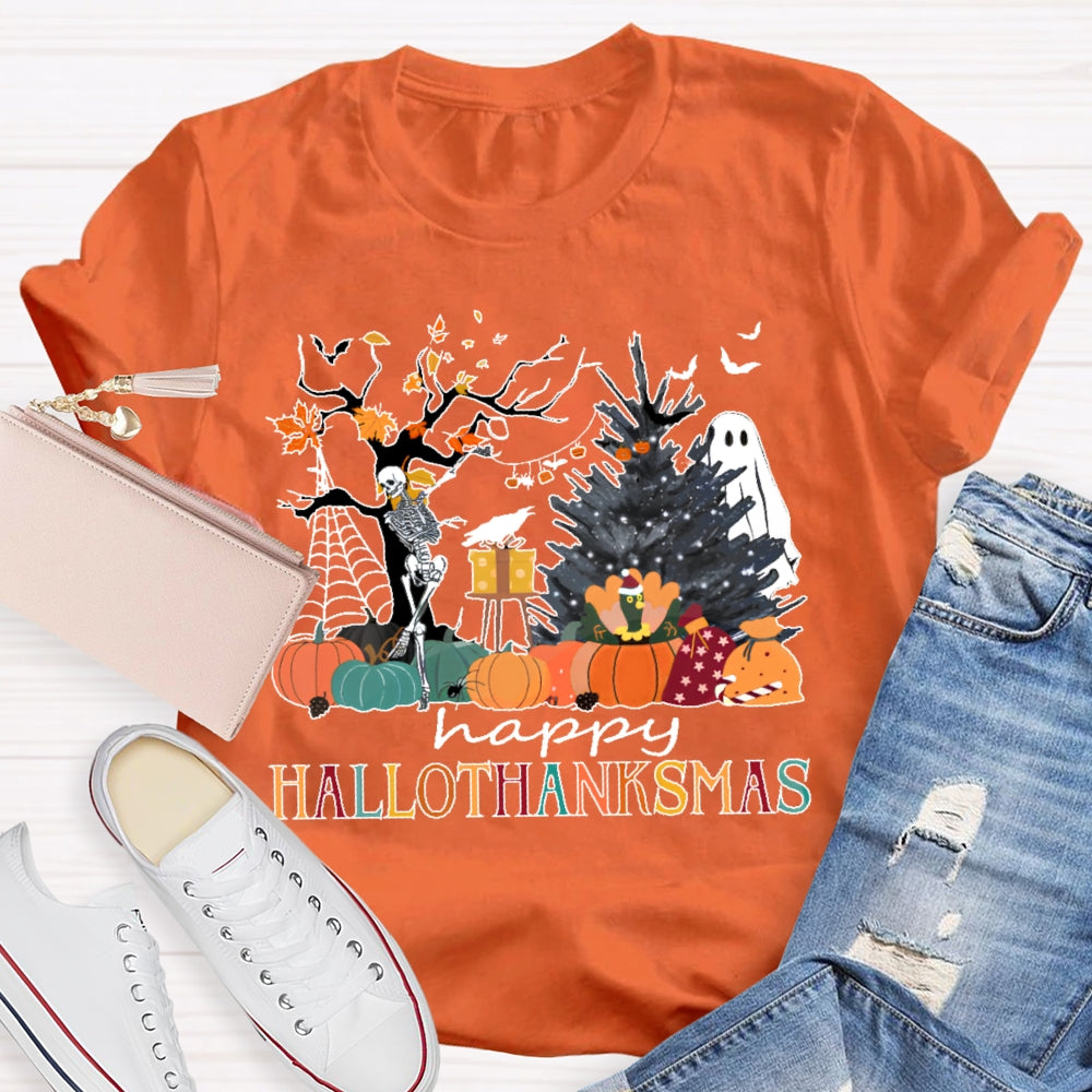 Happy Hallothanksmas  Ghost T-shirt
