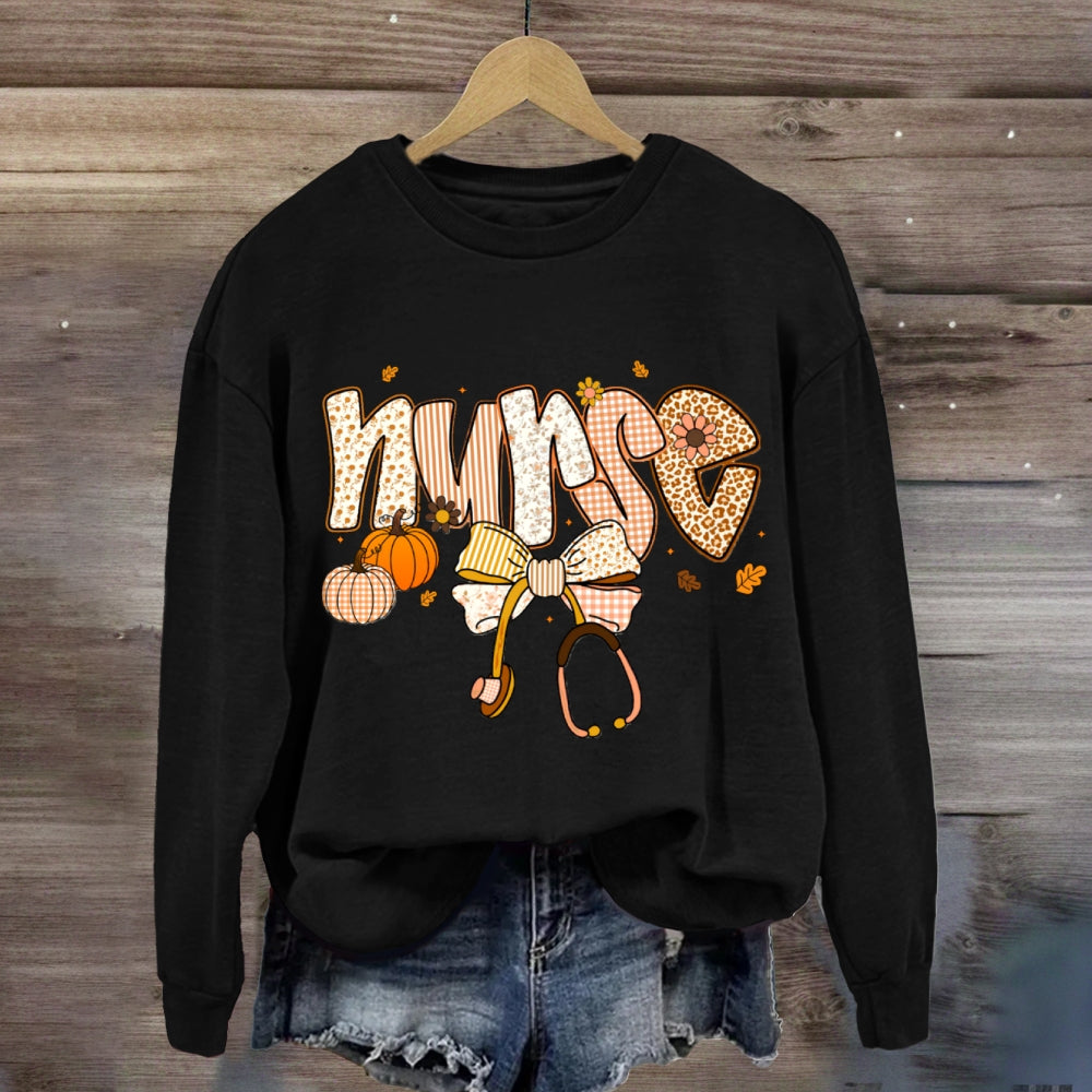 School Nurse Bow Tie Stethoscope Halloween sweatshirt