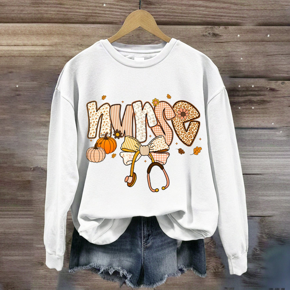 School Nurse Bow Tie Stethoscope Halloween sweatshirt
