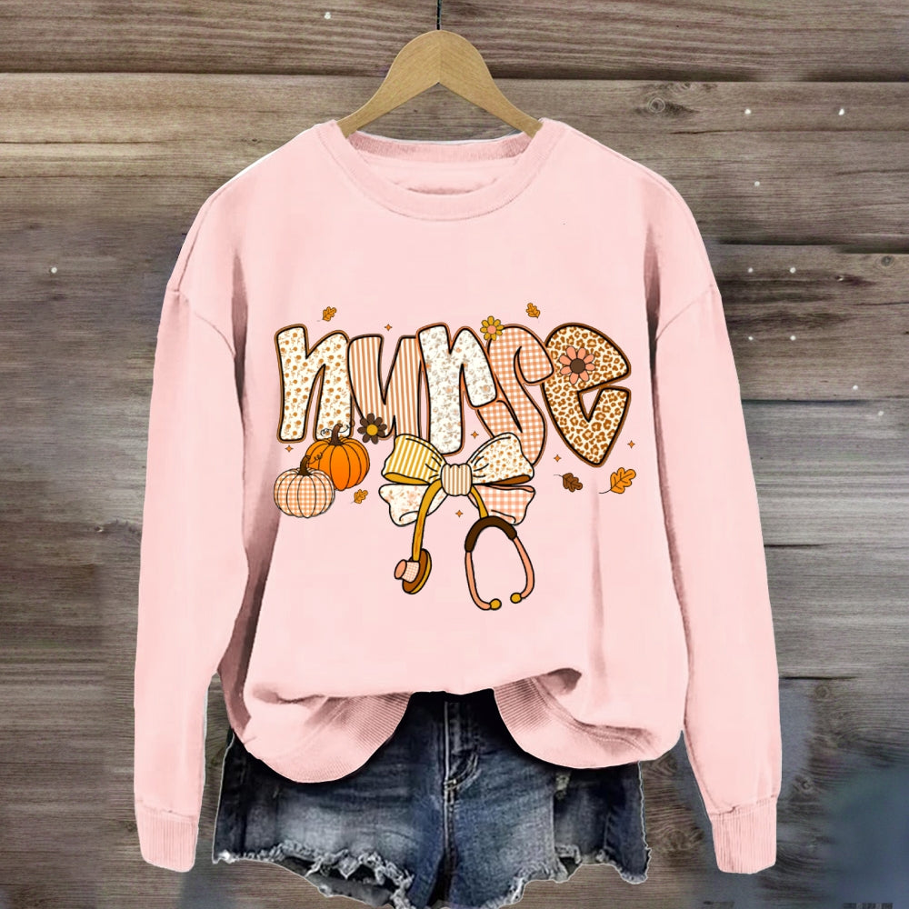School Nurse Bow Tie Stethoscope Halloween sweatshirt