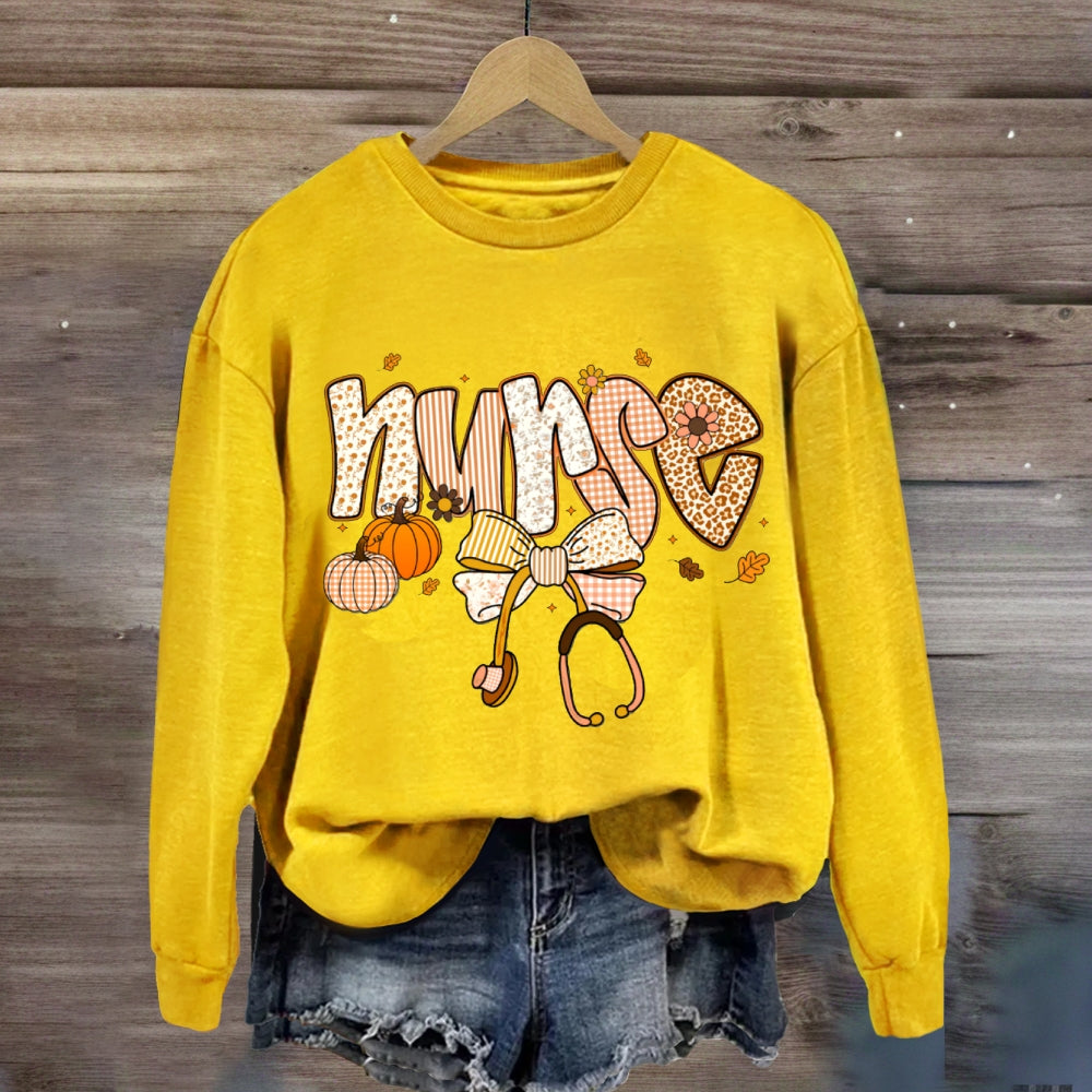 School Nurse Bow Tie Stethoscope Halloween sweatshirt