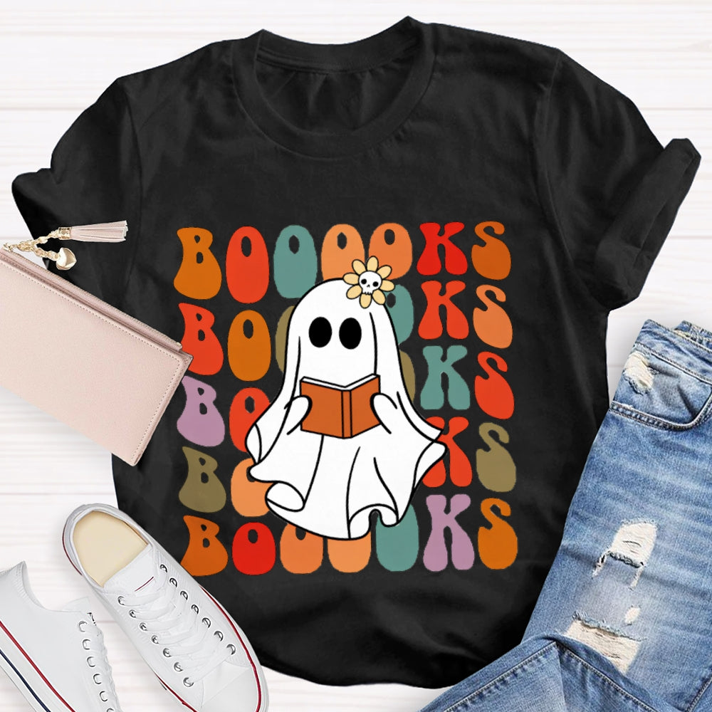 A Cute Ghost Reading A Book T-shirt