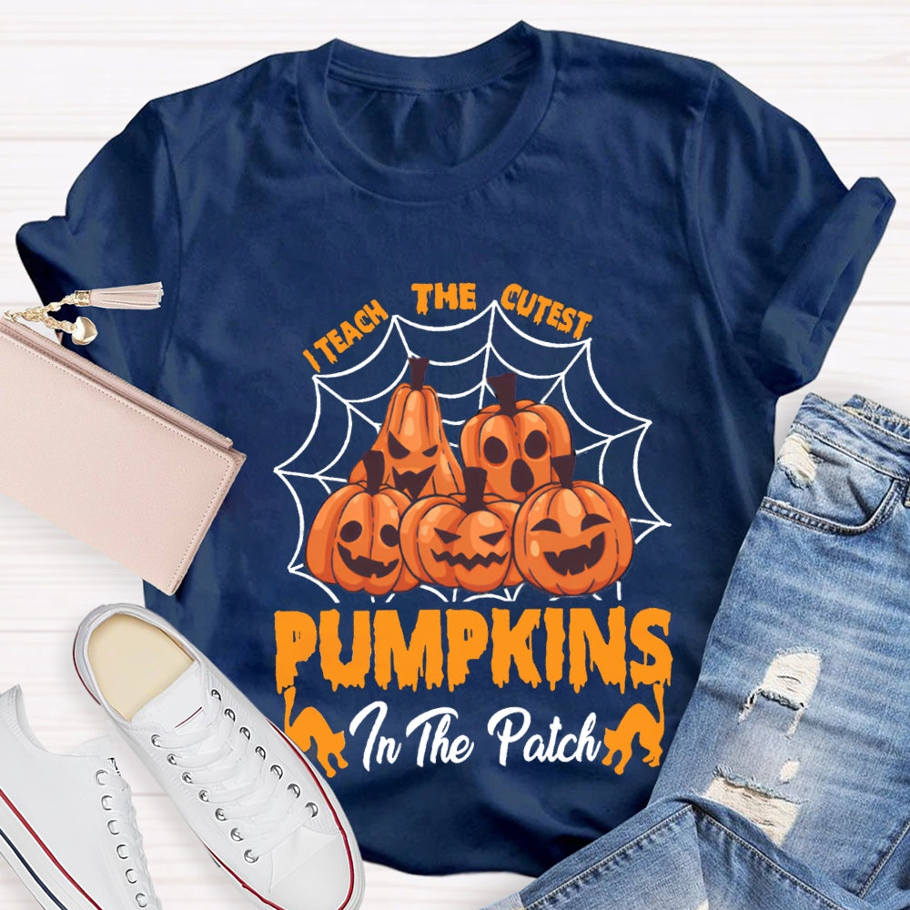 I Teach The Cutest Pumpkins Pumpkin Prints With Various Expressions T-Shirt