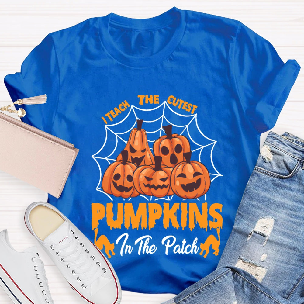 I Teach The Cutest Pumpkins Pumpkin Prints With Various Expressions T-Shirt