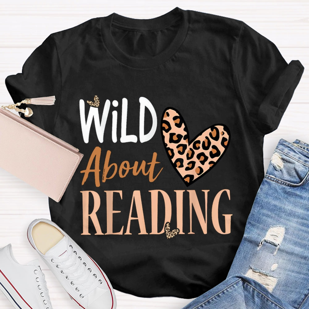 Wild About Reading Leopard Print Heart T-shirt