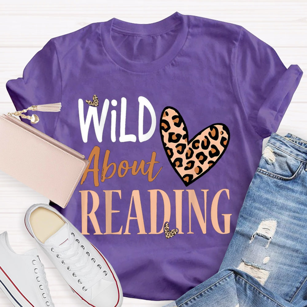 Wild About Reading Leopard Print Heart T-shirt