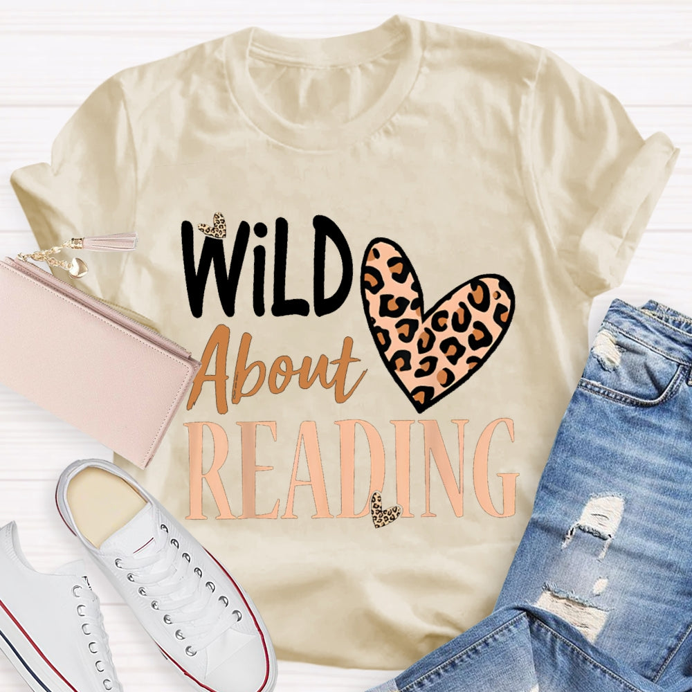 Wild About Reading Leopard Print Heart T-shirt