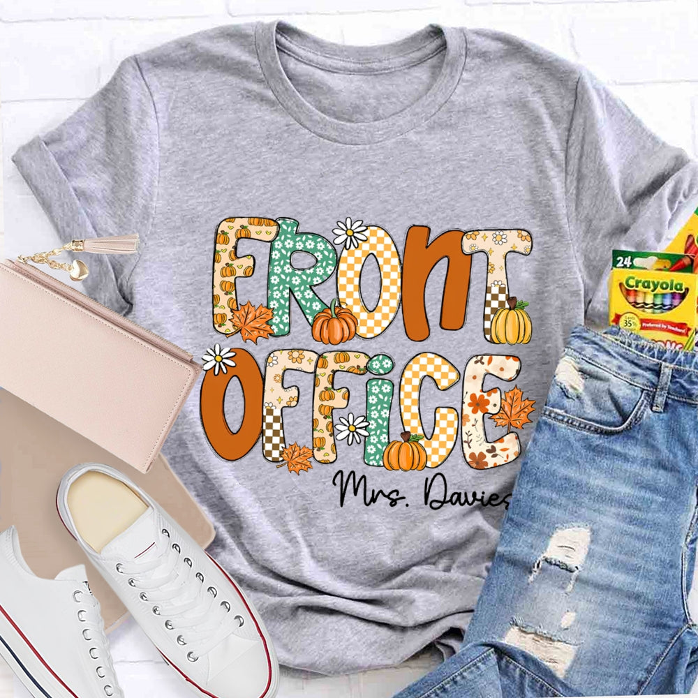 Personalized Name Front Office Pumpkin Season T-Shirt