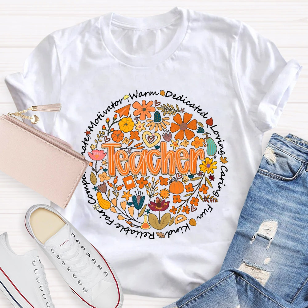 Teacher Warm Dedication Loving Fall T-shirt