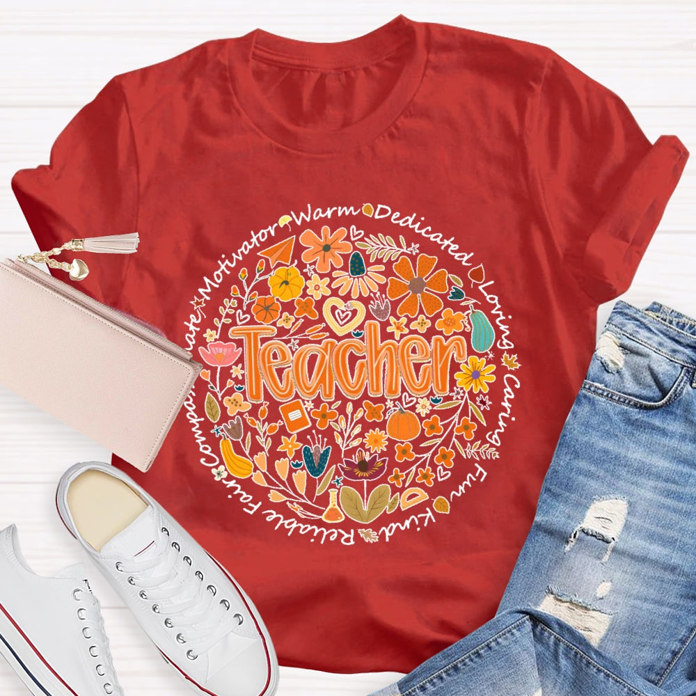 Teacher Warm Dedication Loving Fall T-shirt