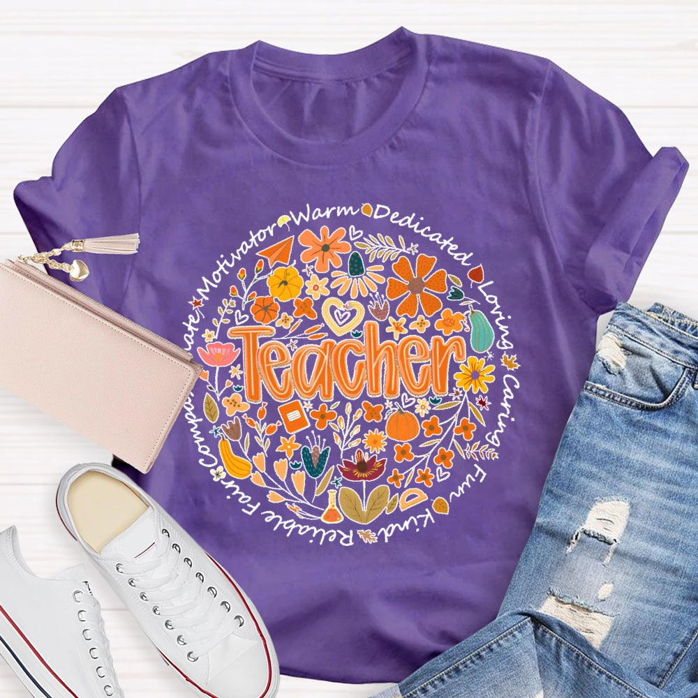 Teacher Warm Dedication Loving Fall T-shirt