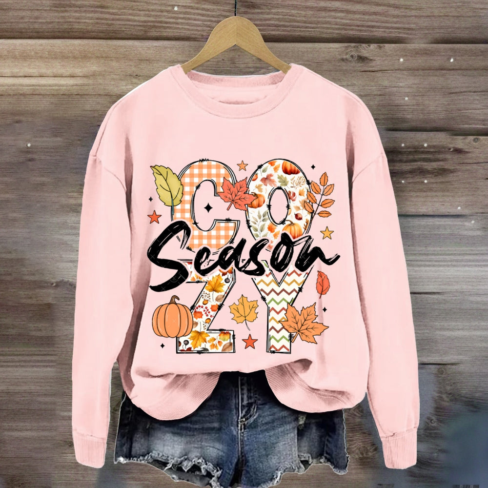 Cozy Season Pumpkins And Maple Leaves sweatshirt