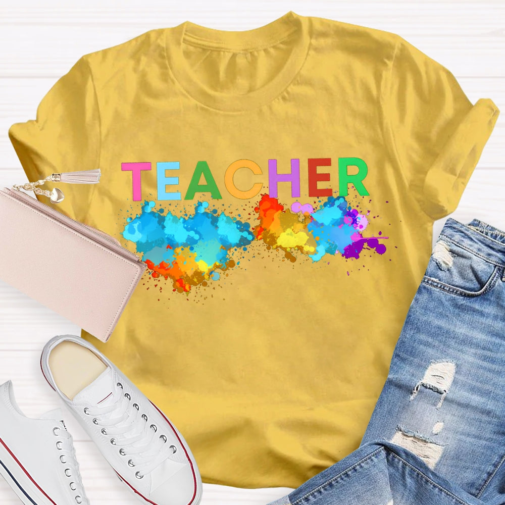 Colorful Tie-Dye Print Art Teacher T-shirt