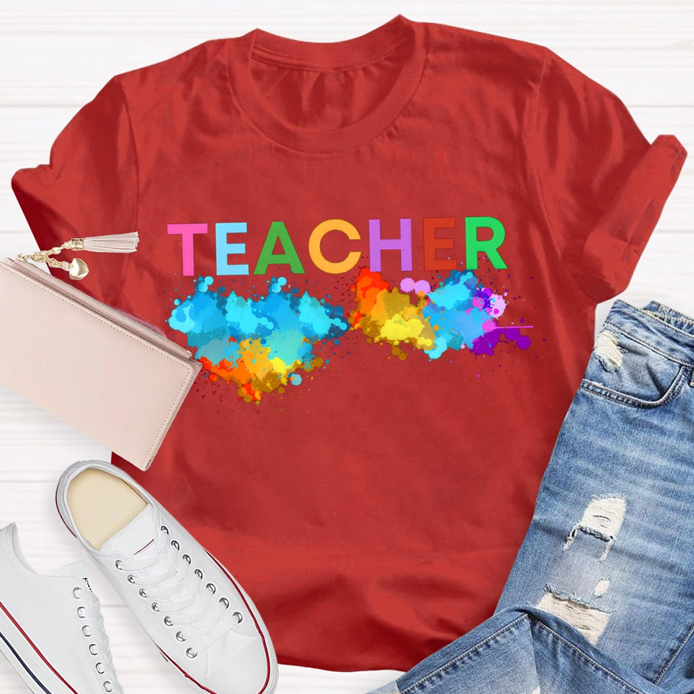 Colorful Tie-Dye Print Art Teacher T-shirt