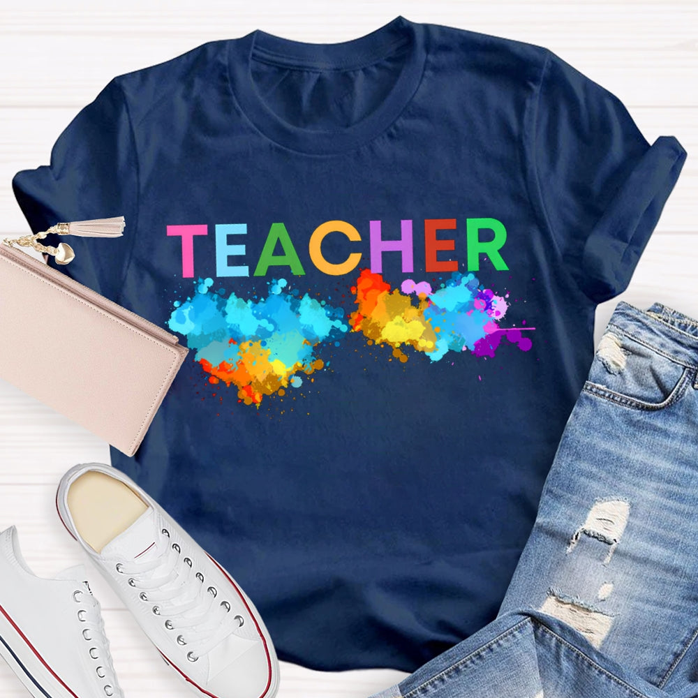 Colorful Tie-Dye Print Art Teacher T-shirt