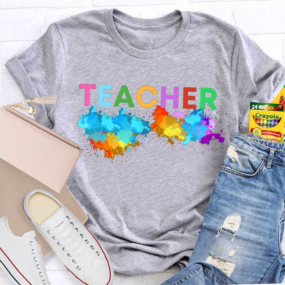 Colorful Tie-Dye Print Art Teacher T-shirt