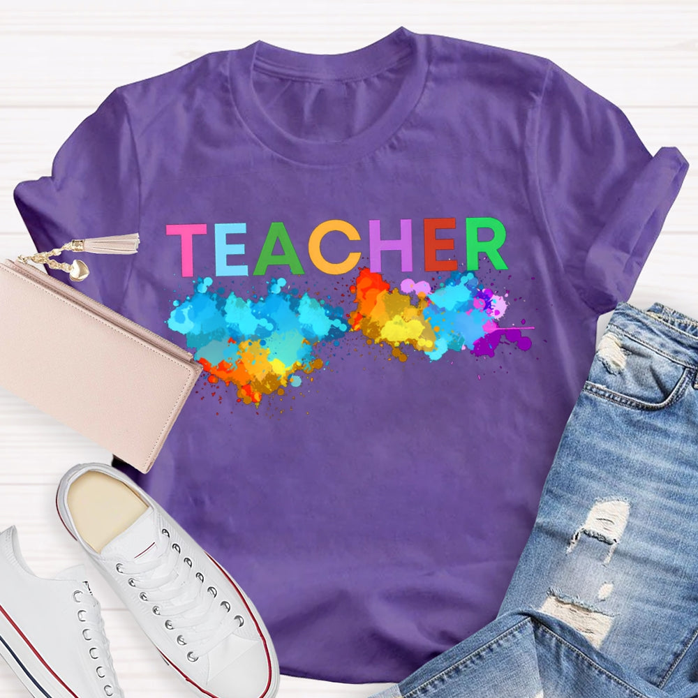 Colorful Tie-Dye Print Art Teacher T-shirt