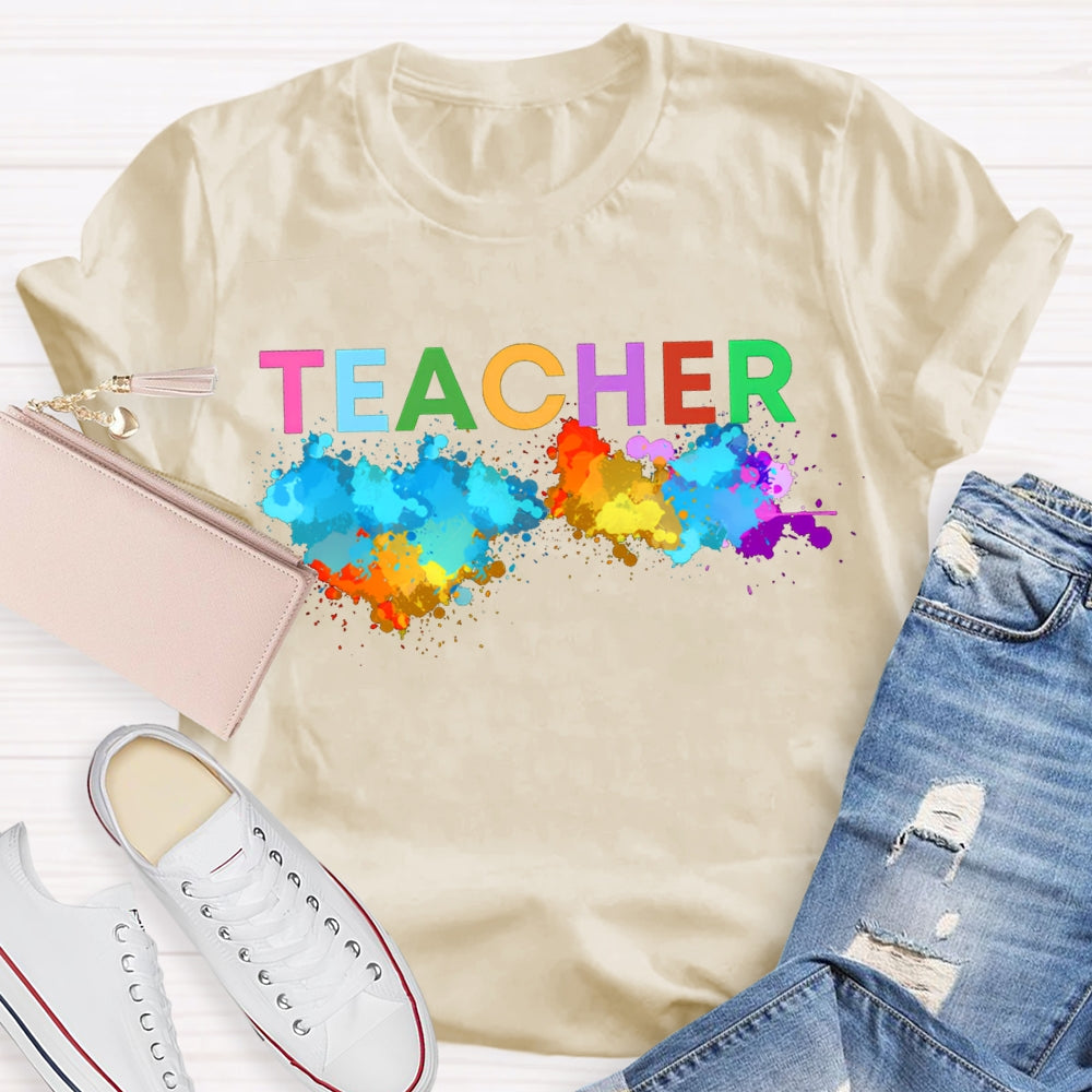 Colorful Tie-Dye Print Art Teacher T-shirt