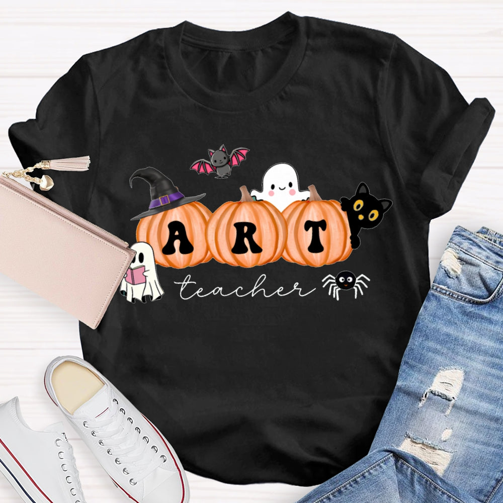 Art Teacher Pumpkin Halloween T-shirt
