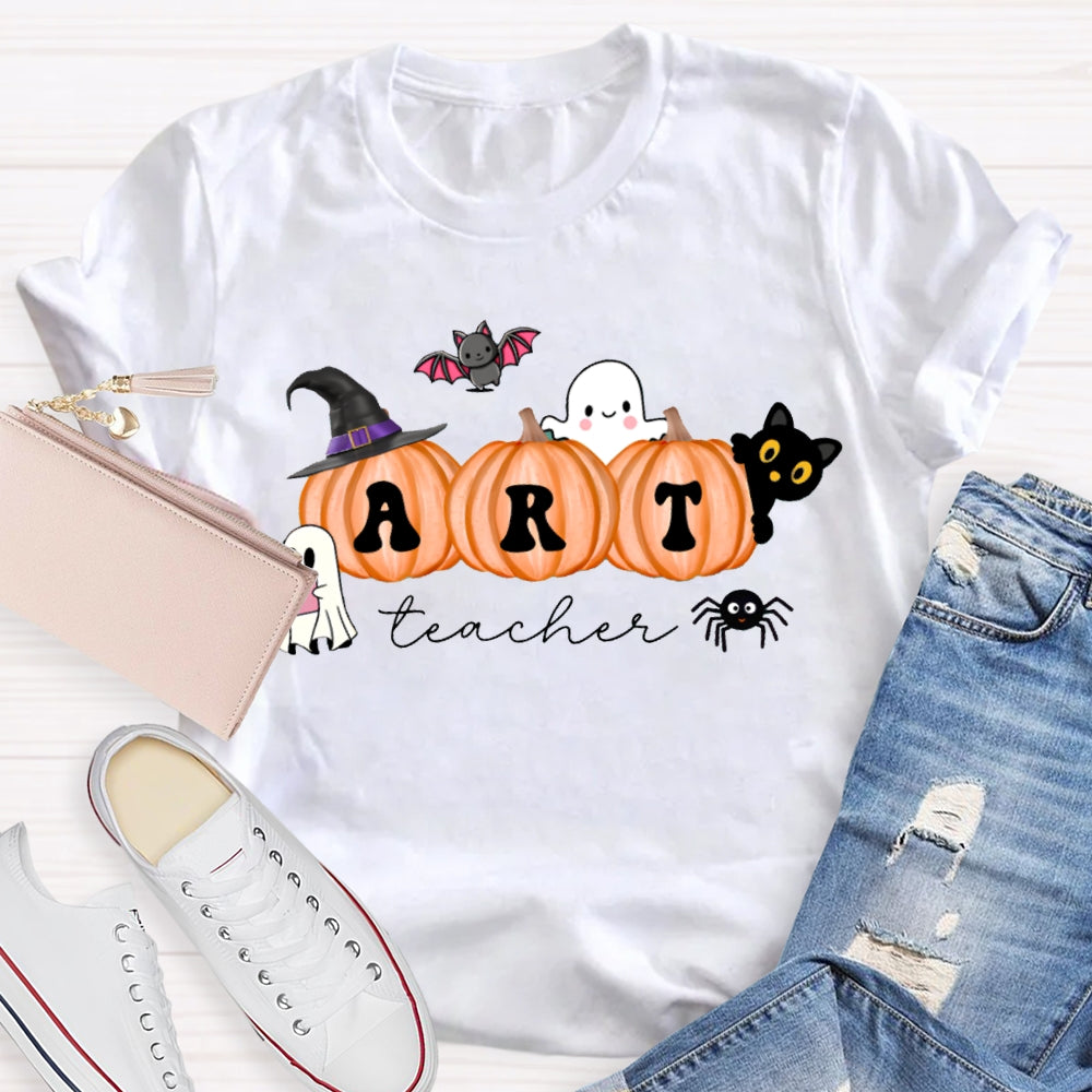Art Teacher Pumpkin Halloween T-shirt