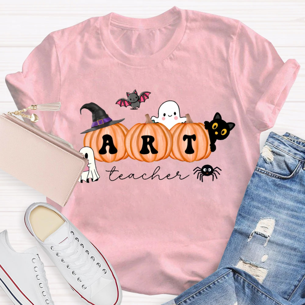 Art Teacher Pumpkin Halloween T-shirt