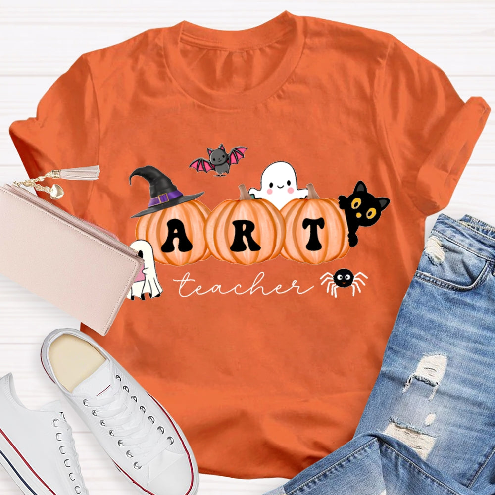 Art Teacher Pumpkin Halloween T-shirt
