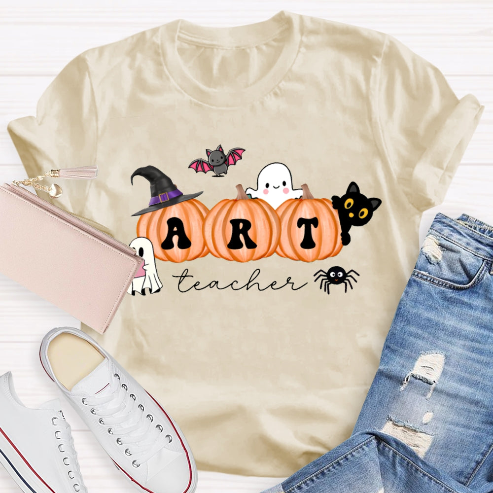 Art Teacher Pumpkin Halloween T-shirt