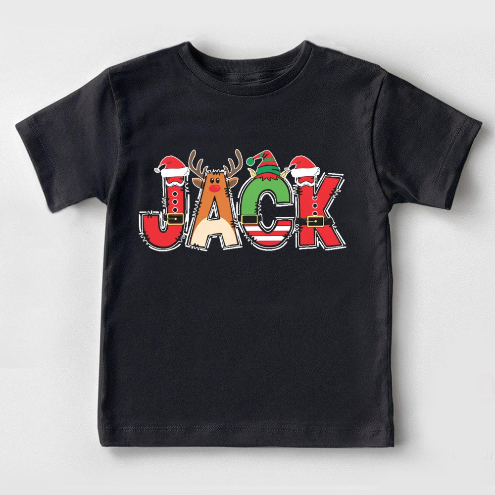 Personalized Name Christmas Element Letters Toddler T-shirts