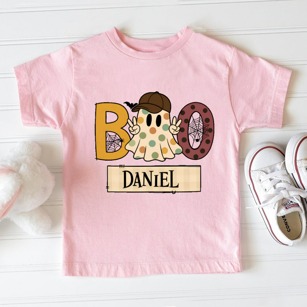 Personalized Name Polka Dot Ghost Toddler T-shirts