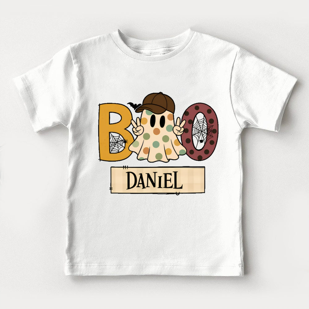 Personalized Name Polka Dot Ghost Toddler T-shirts