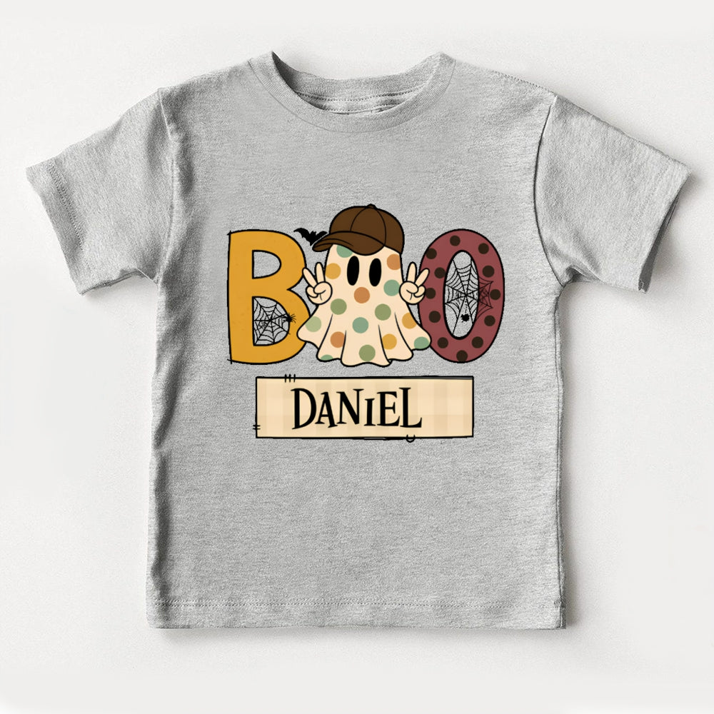 Personalized Name Polka Dot Ghost Toddler T-shirts